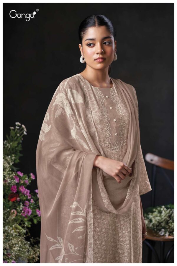 My Fashion Road Ganga Fashion Kaelani Printed Fancy Cotton Satin Suit | S3830-C