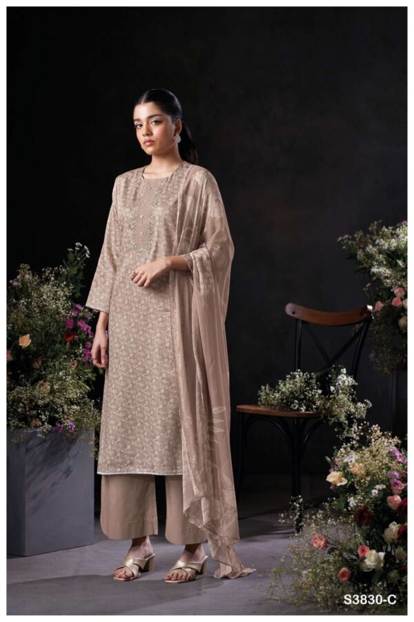 My Fashion Road Ganga Fashion Kaelani Printed Fancy Cotton Satin Suit | S3830-C