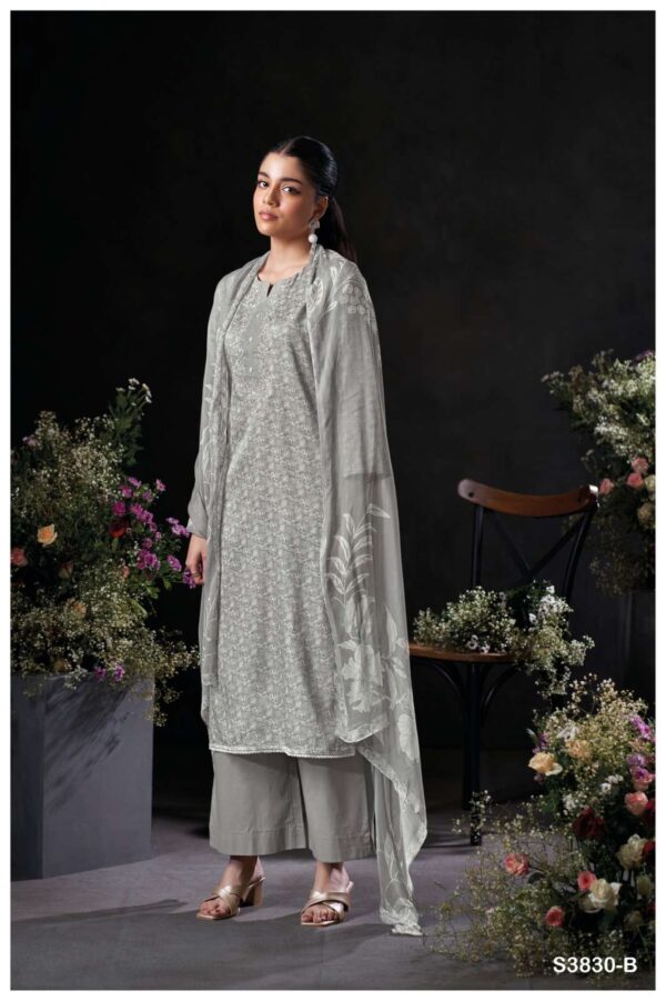 My Fashion Road Ganga Fashion Kaelani Printed Fancy Cotton Satin Suit | S3830-B