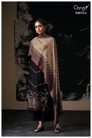 My Fashion Road Ganga Fashion Lysra Pure Pashmina Exclusive Winter Suit | S3974 – C