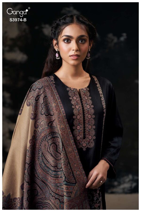 My Fashion Road Ganga Fashion Lysra Pure Pashmina Exclusive Winter Suit | S3974 – B