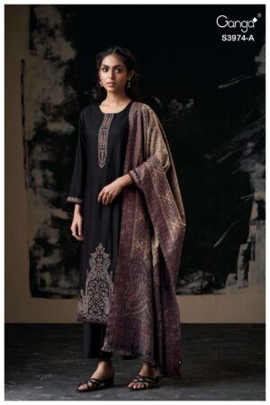 My Fashion Road Ganga Fashion Lysra Pure Pashmina Exclusive Winter Suit | S3974 – A My Fashion Road Ganga Fashion Lysra Pure Pashmina Exclusive Winter Suit | S3974 – A