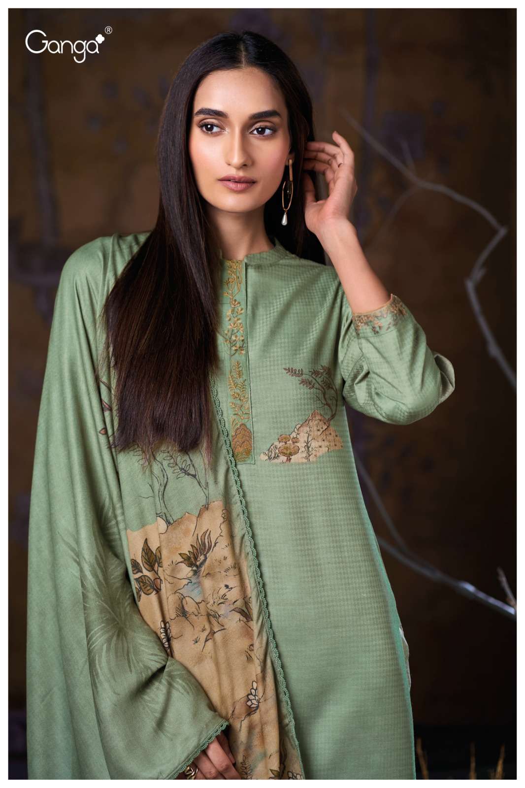 My Fashion Road Ganga Fashion Maitreyi Pure Wool Pashmina Winter Suit | S3862 – B My Fashion Road Ganga Fashion Maitreyi Pure Wool Pashmina Winter Suit | S3862 – B