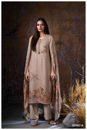 My Fashion Road Ganga Fashion Maitreyi Pure Wool Pashmina Winter Suit | S3862 – A My Fashion Road Ganga Fashion Maitreyi Pure Wool Pashmina Winter Suit | S3862 – A