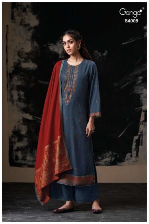 My Fashion Road Ganga Fashion Namya Pure Pashmina Premium Design Suit | S4005-A