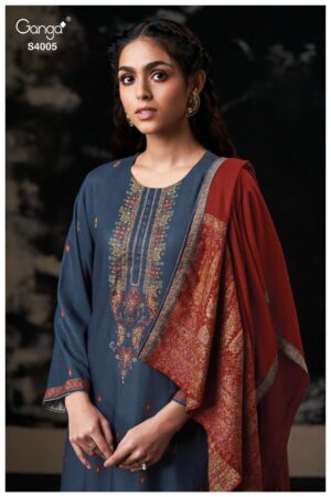 My Fashion Road Ganga Fashion Namya Pure Pashmina Premium Design Suit | S4005-A