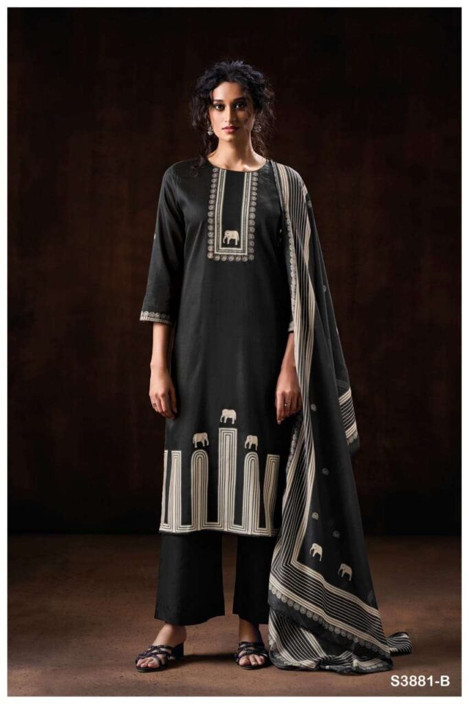 My Fashion Road Ganga Fashion Oriana Exclusive Cotton Satin Ladies Suit | S3881-B