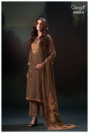 My Fashion Road Ganga Fashion Ulyssa Exclusive Wear Pashmina Suit | S4008-B