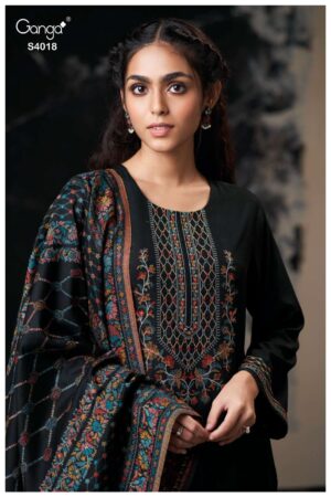 My Fashion Road Ganga Fashion Urvia Fancy Pashmina Jacquard Suit | S4018-A