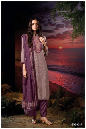 My Fashion Road Ganga Fashion Zarina Pure Wool Pashmina Winter Suit | S3882 – A