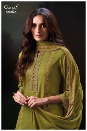 My Fashion Road Ganga Nilak Premium Pure Wool Pashmina With Embroidery Suit | S3978-B My Fashion Road Ganga Nilak Premium Pure Wool Pashmina With Embroidery Suit | S3978-B