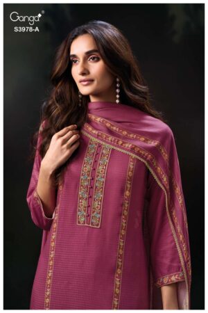 My Fashion Road Ganga Nilak Premium Pure Wool Pashmina With Embroidery Suit | S3978-A My Fashion Road Ganga Nilak Premium Pure Wool Pashmina With Embroidery Suit | S3978-A