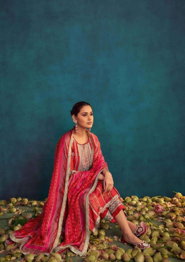 My Fashion Road Jay Vijay Aqsa Exclusive Designs Pure Muslin Silk Suit | 3229 – A