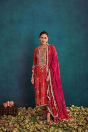 My Fashion Road Jay Vijay Aqsa Exclusive Designs Pure Muslin Silk Suit | 3229 – A
