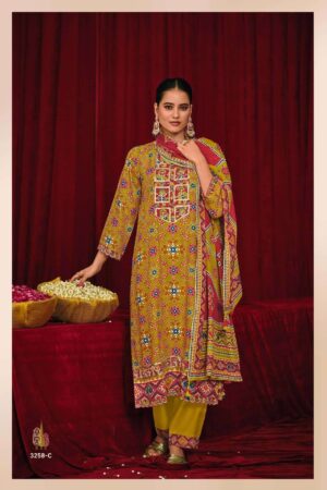 My Fashion Road Jay Vijay Olivia Digital Printed Latest Muslin Suit | 3258 – C
