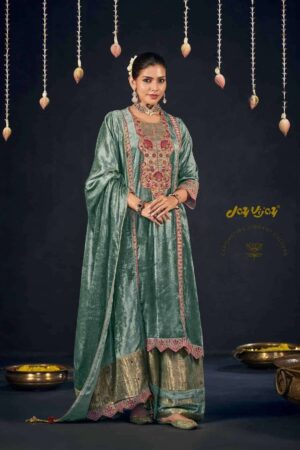 My Fashion Road Jay Vijay Parva Partywear Velvet Latest Designer Suit | 10365