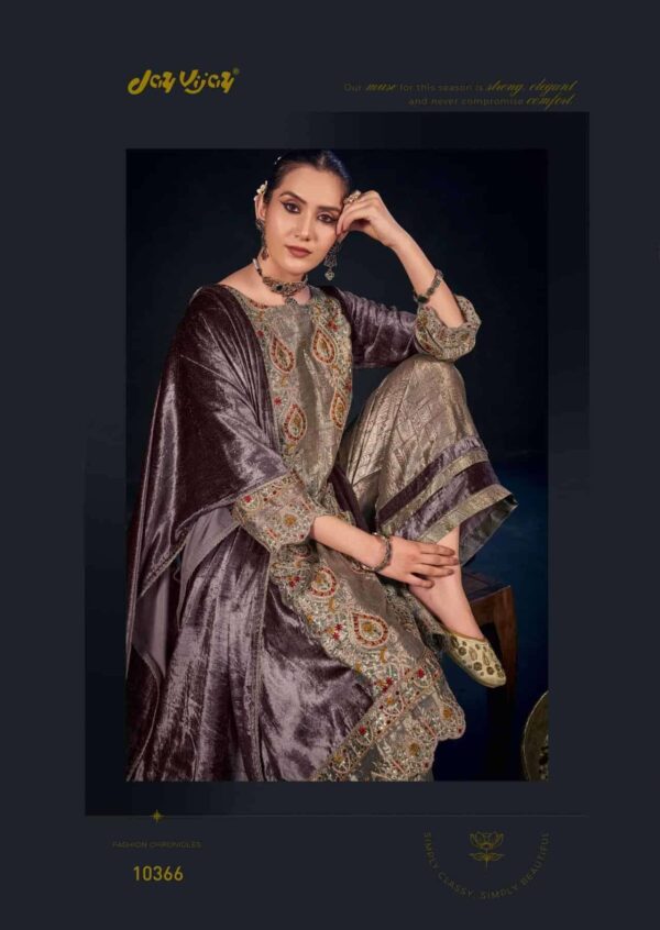 My Fashion Road Jay Vijay Parva Partywear Velvet Latest Designer Suit | 10366