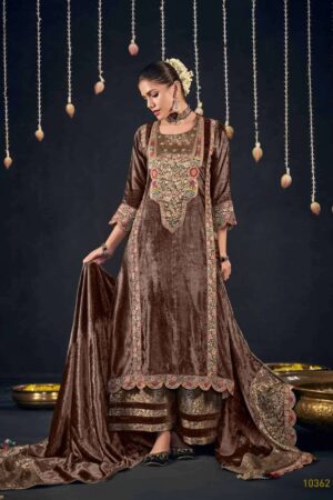My Fashion Road Jay Vijay Parva Partywear Velvet Latest Designer Suit | 10362