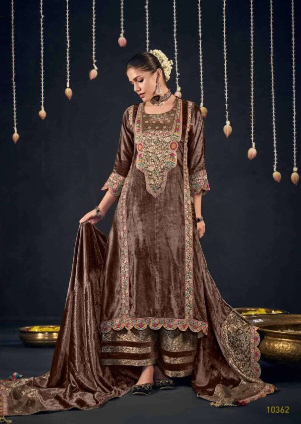 My Fashion Road Jay Vijay Parva Partywear Velvet Latest Designer Suit | 10362