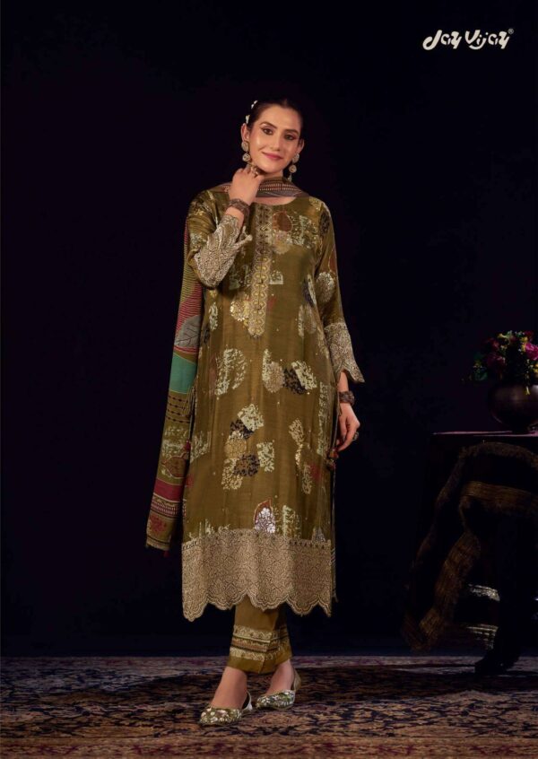 My Fashion Road Jay Vijay Surahi Pure Muslin Jacquard Exclusive Suit | 10316