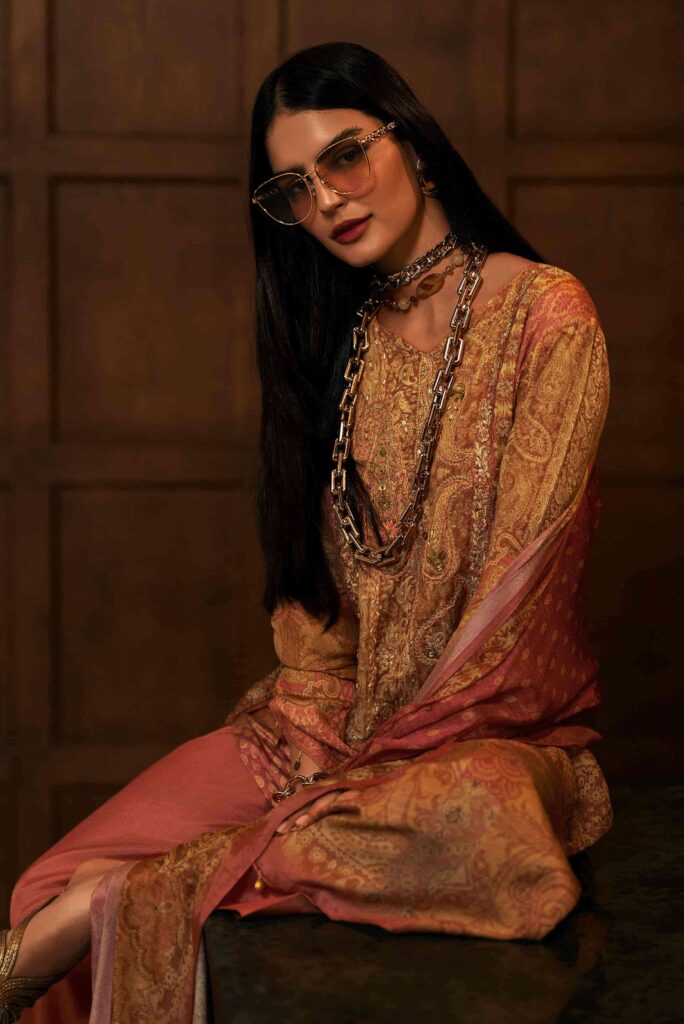 My Fashion Road Varsha Artisan Motifs Digital Printed Pashmina Satin Suit | AM-04
