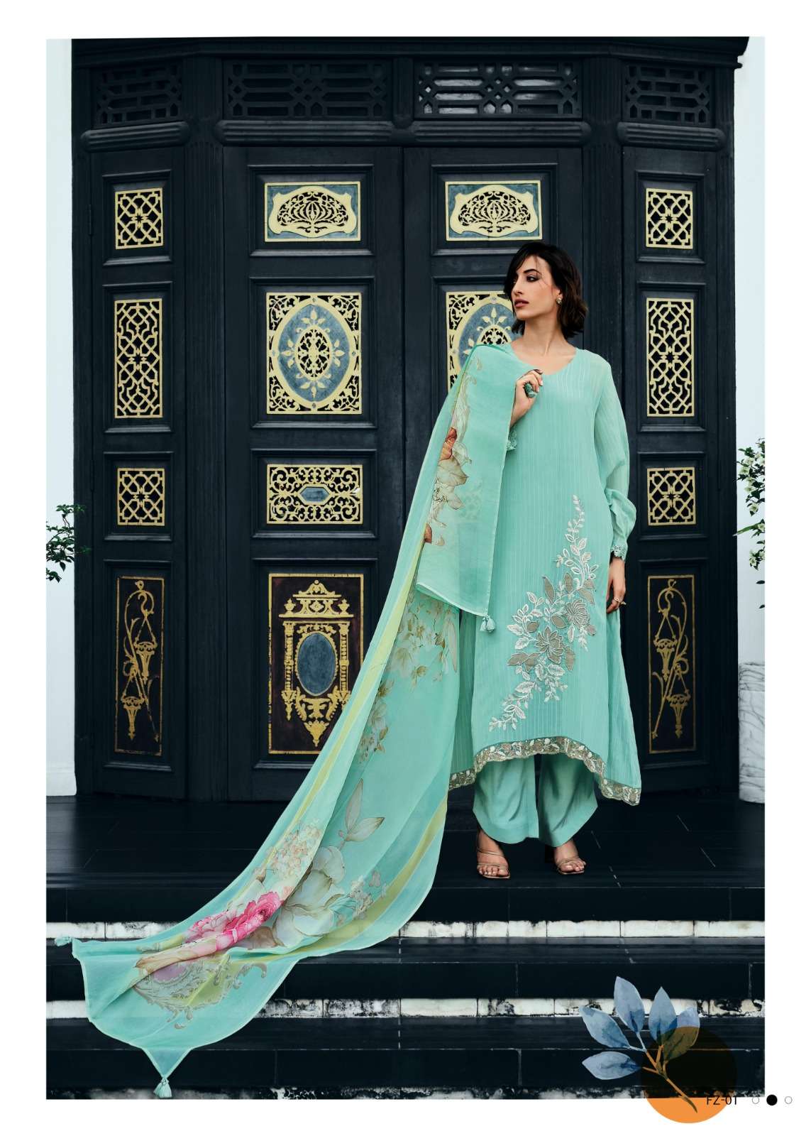 My Fashion Road Varsha Florenza Fancy Viscose Organza Suit | FZ-01 My Fashion Road Varsha Florenza Fancy Viscose Organza Suit | FZ-01