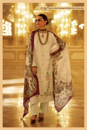 My Fashion Road Varsha Garnet Winter Collection Exclusive Pashmina Suit | GT – 04
