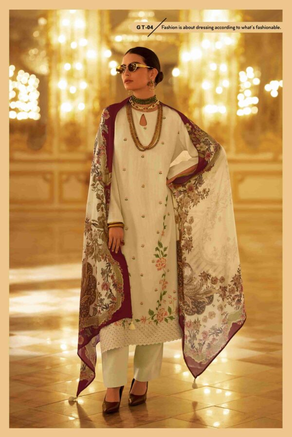 My Fashion Road Varsha Garnet Winter Collection Exclusive Pashmina Suit | GT – 04