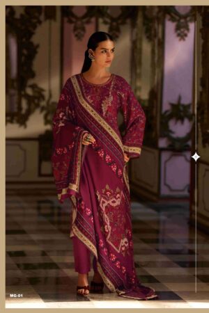 My Fashion Road Varsha Magnolia Winter Collection Viscose Pashmina Ladies Suit | MG – 01