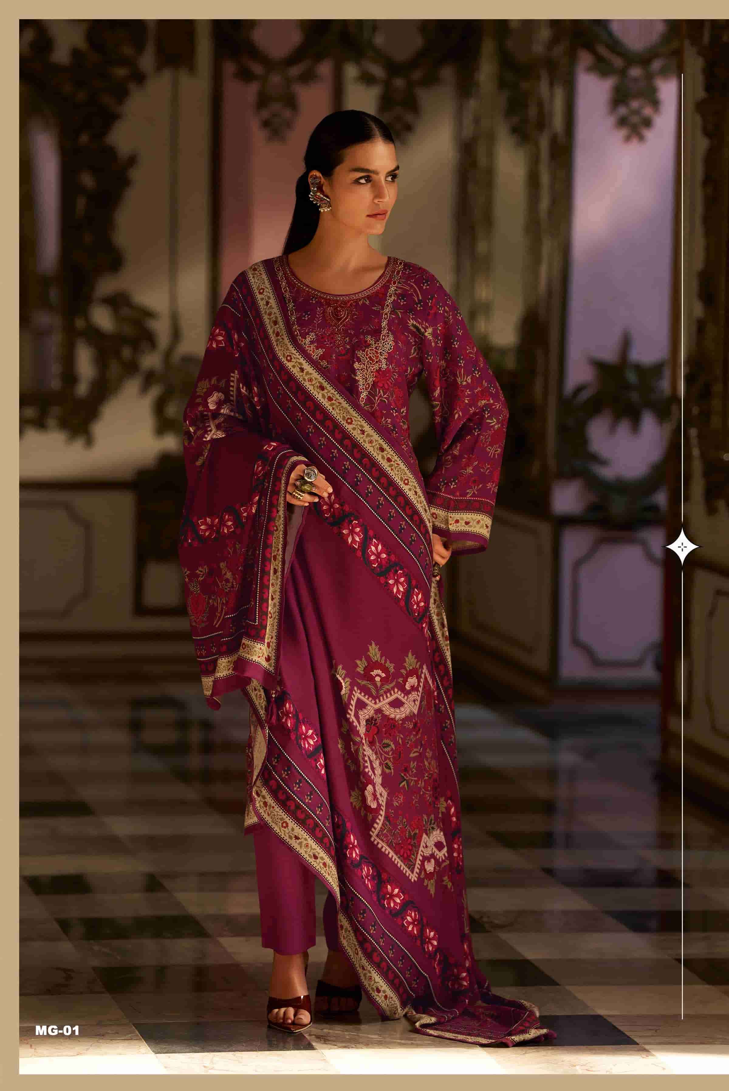 My Fashion Road Varsha Magnolia Winter Collection Viscose Pashmina Ladies Suit | MG – 01 My Fashion Road Varsha Magnolia Winter Collection Viscose Pashmina Ladies Suit | MG – 01