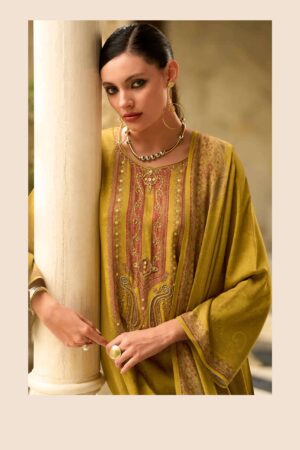 My Fashion Road Varsha Paisley Veil Digital Printed Pashmina Satin Suit | PV – 04