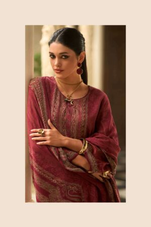 My Fashion Road Varsha Paisley Veil Digital Printed Pashmina Satin Suit | PV – 02