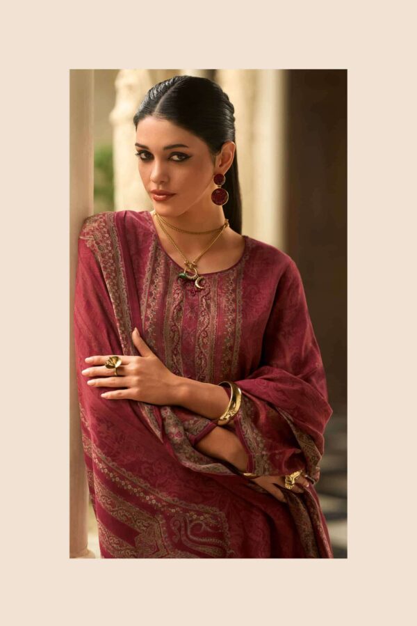 My Fashion Road Varsha Paisley Veil Digital Printed Pashmina Satin Suit | PV – 02