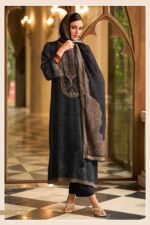 My Fashion Road Varsha Paisley Veil Digital Printed Pashmina Satin Suit | PV – 01