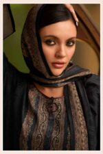 My Fashion Road Varsha Paisley Veil Digital Printed Pashmina Satin Suit | PV – 01