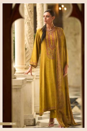 My Fashion Road Varsha Paisley Veil Digital Printed Pashmina Satin Suit | PV – 04