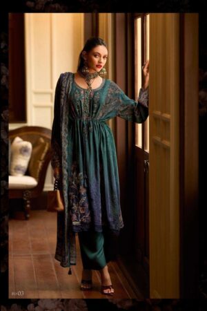 My Fashion Road Varsha Roseombre Exclusive Viscose Pashmina Suit | RO – 03