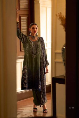 My Fashion Road Varsha Roseombre Exclusive Viscose Pashmina Suit | RO – 01