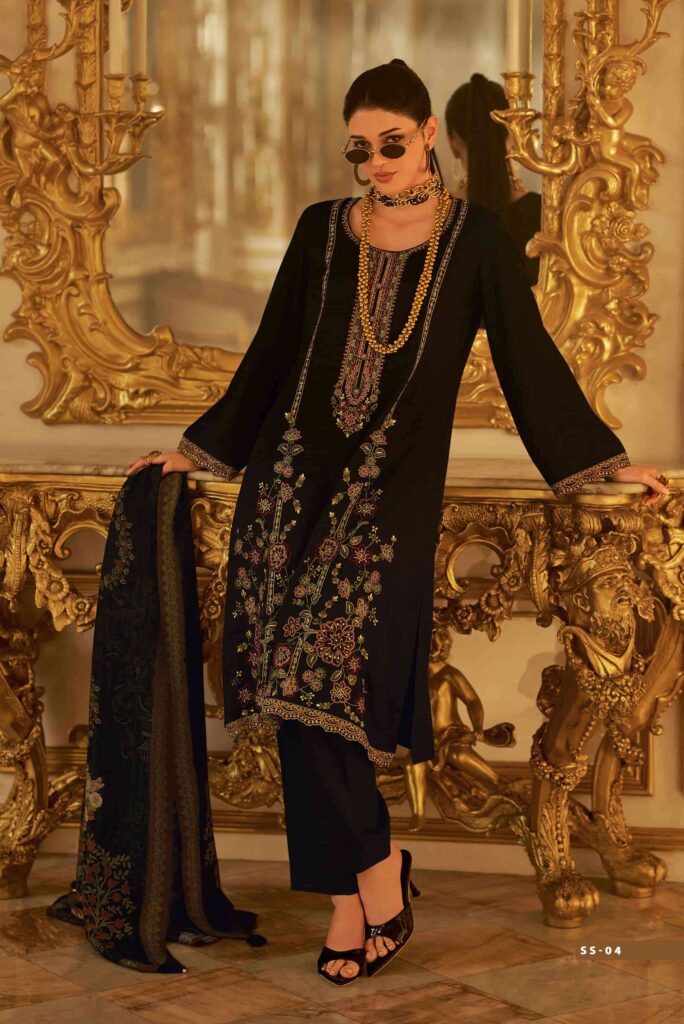 My Fashion Road Varsha Shishira Fancy Embroidered Viscose Pashmina Suit | SS – 04