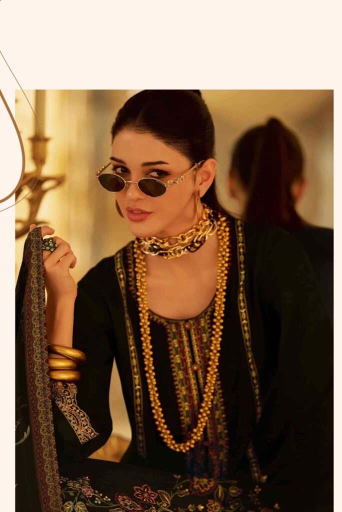 My Fashion Road Varsha Shishira Fancy Embroidered Viscose Pashmina Suit | SS – 04