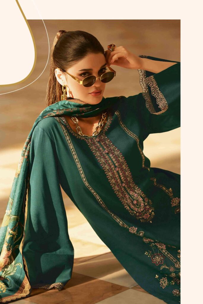 My Fashion Road Varsha Shishira Fancy Embroidered Viscose Pashmina Suit | SS – 03