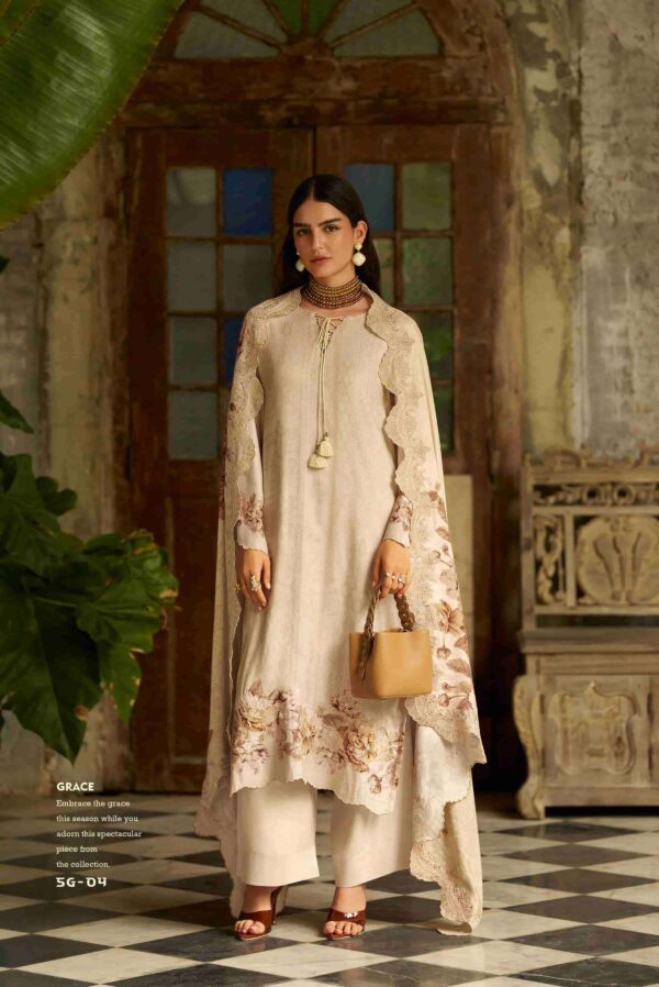 My Fashion Road Varsha Siyah Gulzar Latest Designs Pashmina Suit | SG-04
