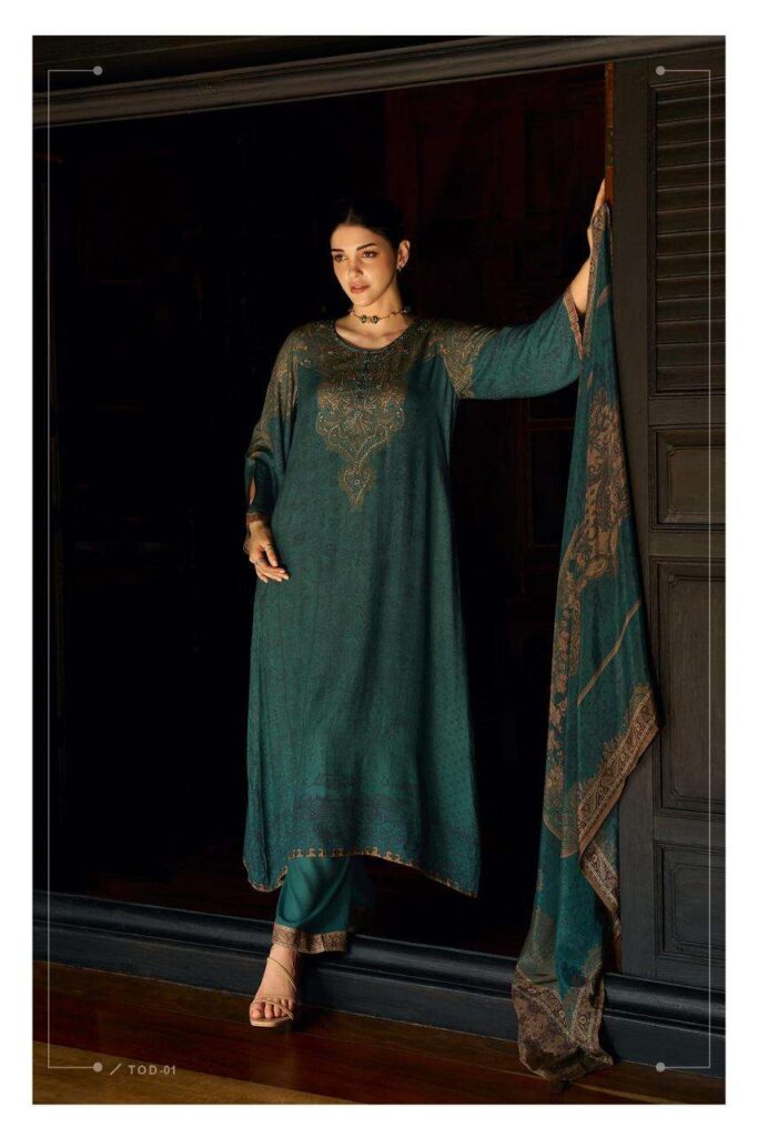 My Fashion Road Varsha Thread Of Dawn Winter Wear Exclusive Pashmina Suit | TOD-01