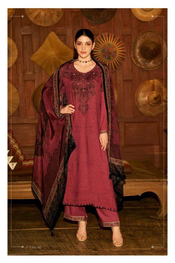 My Fashion Road Varsha Thread Of Dawn Winter Wear Exclusive Pashmina Suit | TOD-02