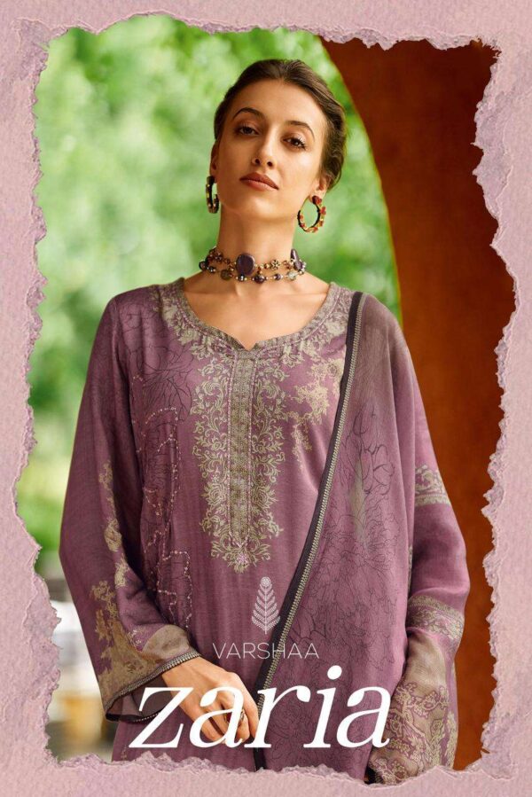 My Fashion Road Varsha Zaria Exclusive Fancy Pashmina Satin Suit | ZR – 03