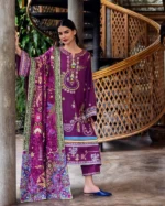 My Fashion Road Mushq Hemline Karandi Unstitched Collection 2025 || Plum Swirl