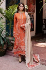 My Fashion Road Nureh Exclusive Leather Peach Unstitched Collection 2025 || NE-184