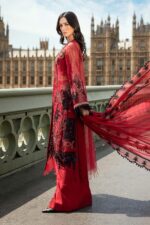 My Fashion Road MARIA B Soiree Unstitched Embroidered Organza Suit WF-09-06-Red