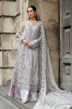 My Fashion Road MARIA B Soiree Unstitched Embroidered Net Suit WF-09-07-Grey