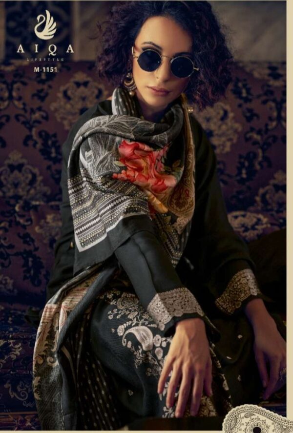 My Fashion Road Aiqa Nora Fancy Bemberg Pashmina Winter Suits | M – 1151